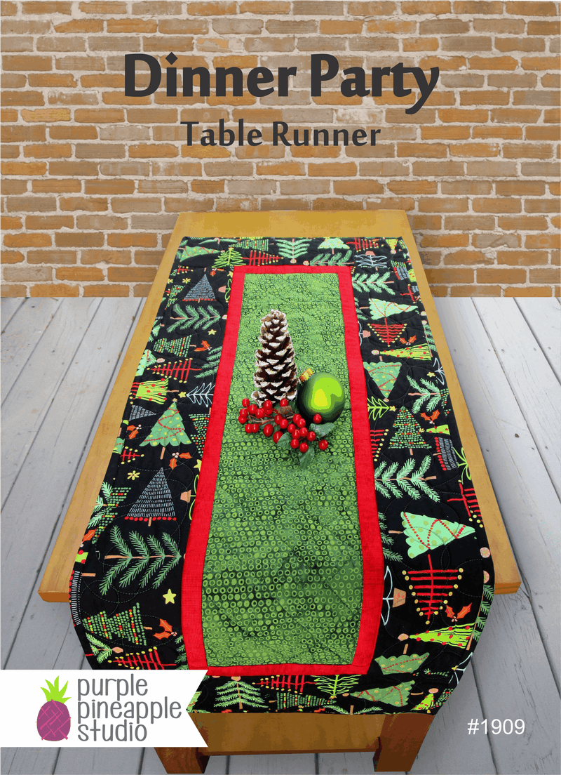 Dinner Party Table Runner Quilt Pattern by Purple Pineapple Studio