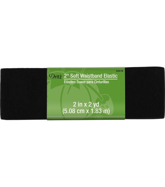 2" by 2 Yards - Soft Waistband Elastic Black