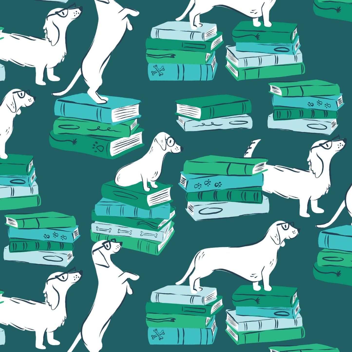 LIBRARY HOUNDS From Teacher's Pet by Krissy Mast, Cloud9 Organic Cotton