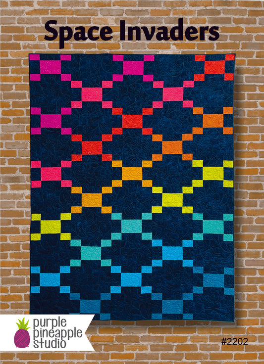 Space Invaders Quilt Pattern by Purple Pineapple Studio