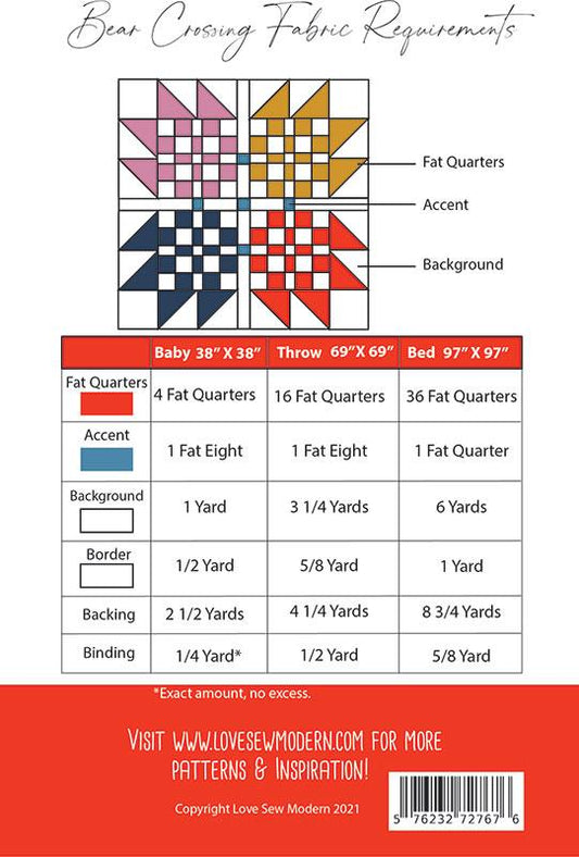 Bear Crossing Quilt Pattern from Love Sew Modern