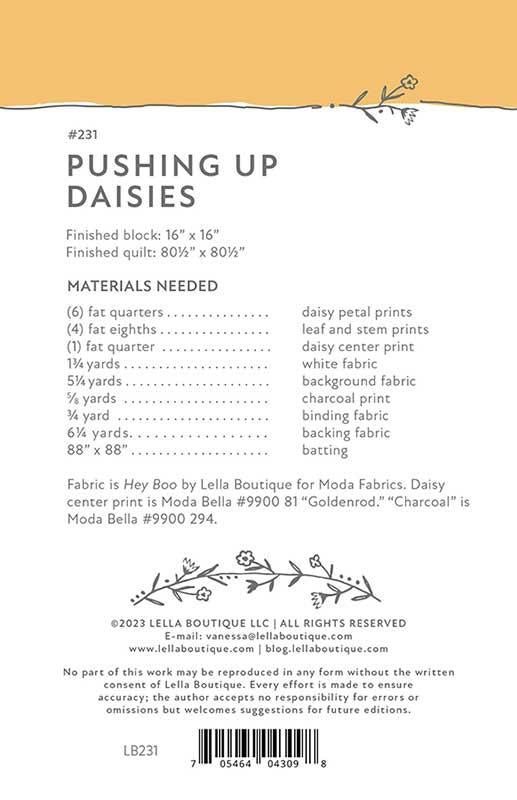 Pushing Up Daisies Quilt Pattern by Vanessa Goertzen from Lella Boutique