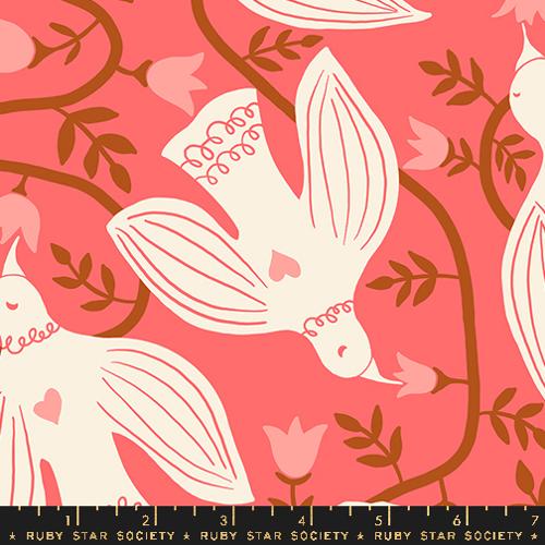 STRAWBERRY CANVAS Hummingbirds From Endpaper by Jen Hewett for Ruby Star Society