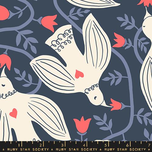 SMOKE CANVAS Hummingbirds From Endpaper by Jen Hewett for Ruby Star Society