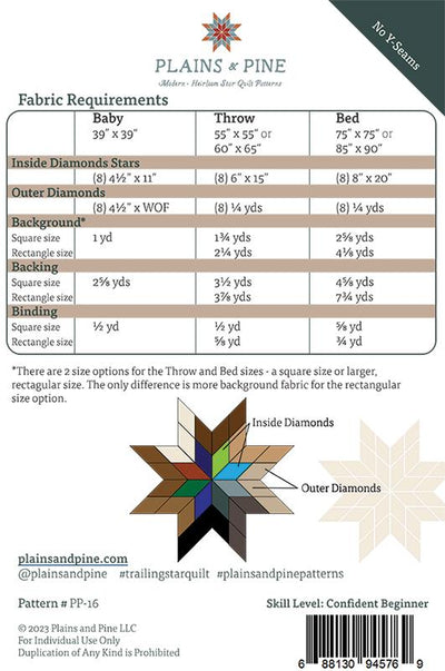 Trailing Star Quilt Pattern from Plains & Pine