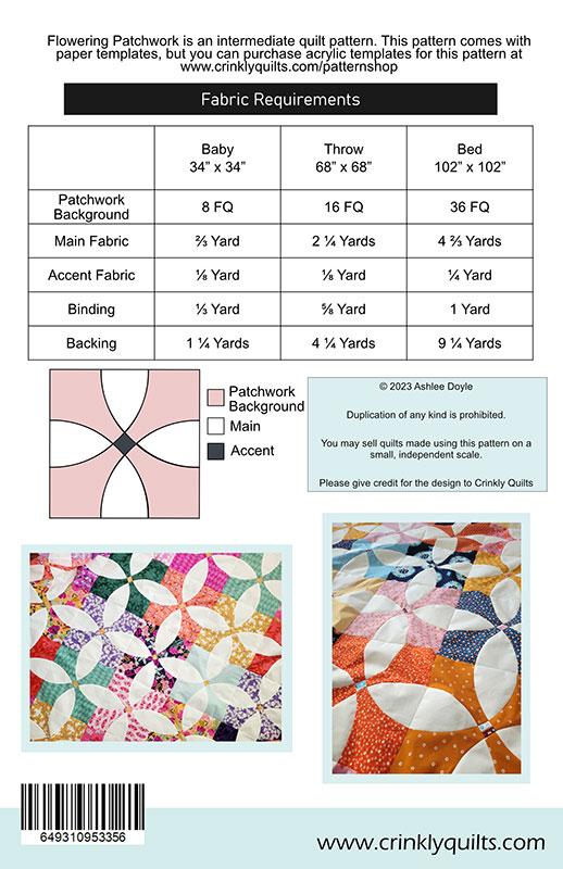 Flowering Patchwork Quilt Pattern from Crinkly Quilts