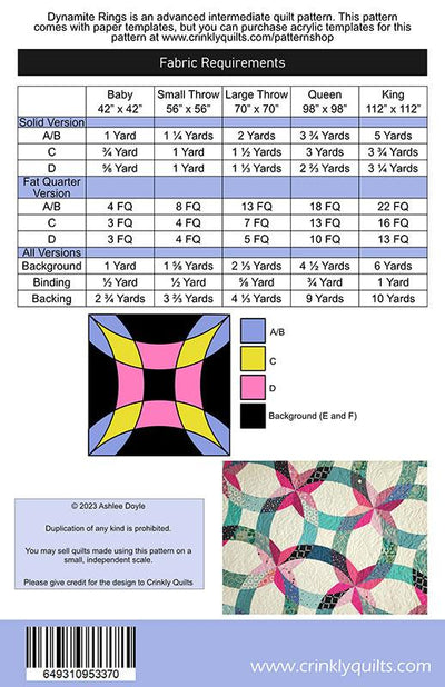 Dynamite Rings Quilt Pattern from Crinkly Quilts