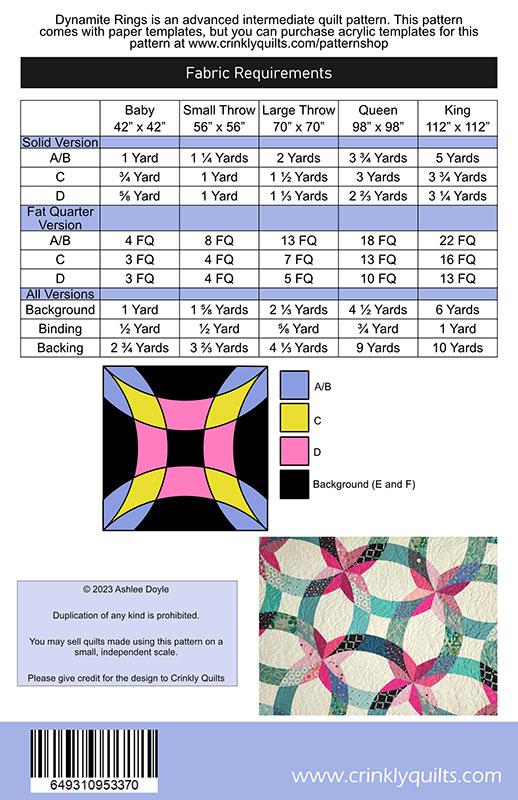 Dynamite Rings Quilt Pattern from Crinkly Quilts