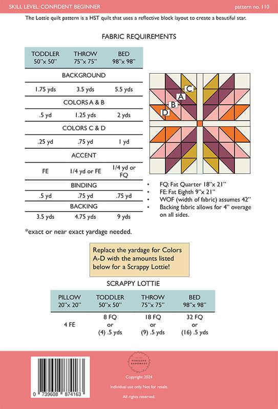 Lottie by Jennifer Jones Quilt Pattern from Penelope Handmade