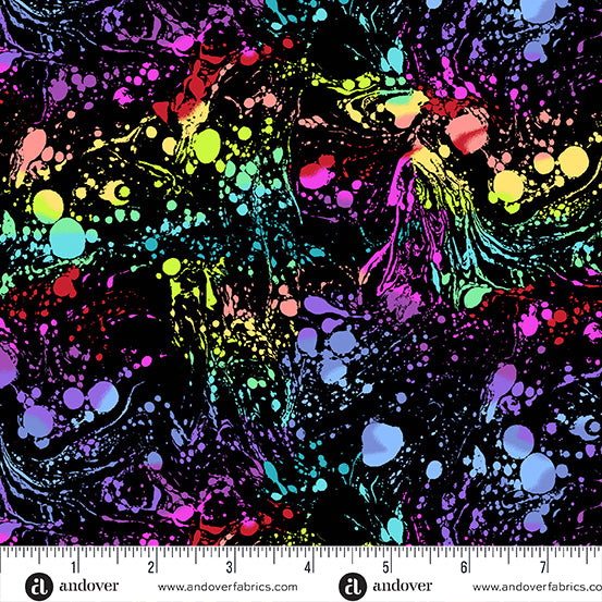 BLACK Phosphor and Venom, 108" Wideback by Libs Elliot for Andover Fabrics