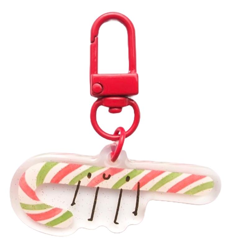 Red Green Candy Cane Zipper pull by Lizzy House