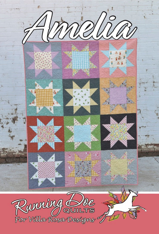 Amelia Quilt Pattern by Running Doe Quilts for Villa Rosa Designs