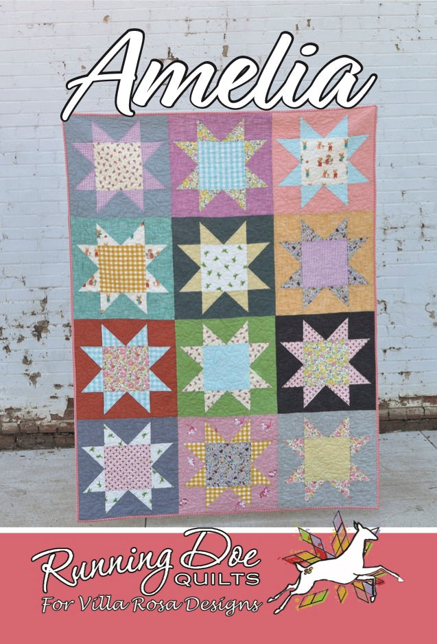 Amelia Quilt Pattern by Running Doe Quilts for Villa Rosa Designs