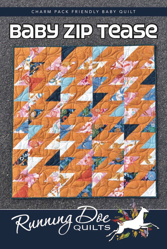 Baby Zip Tease Mini Quilt Pattern by Running Doe Quilts