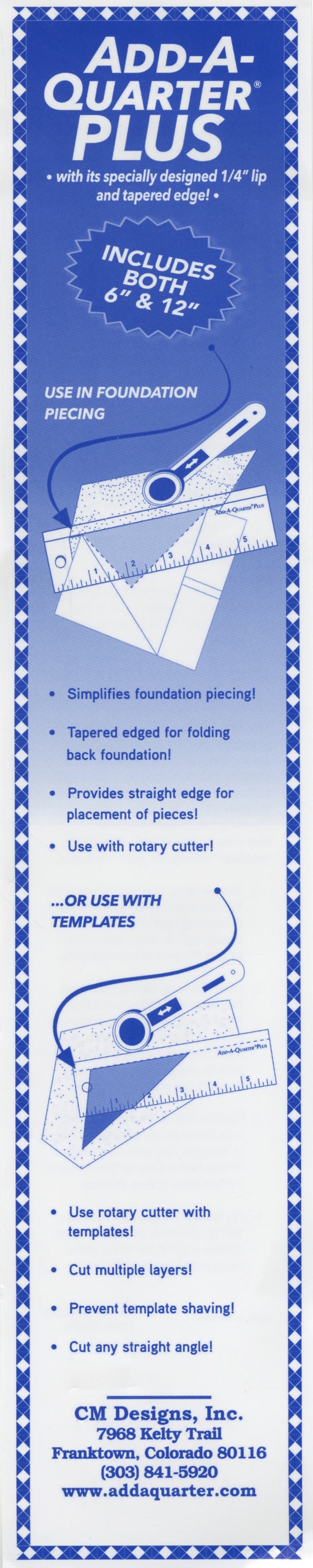 Add-A-Quarter Plus 6" & 12" Ruler Set from CM Design