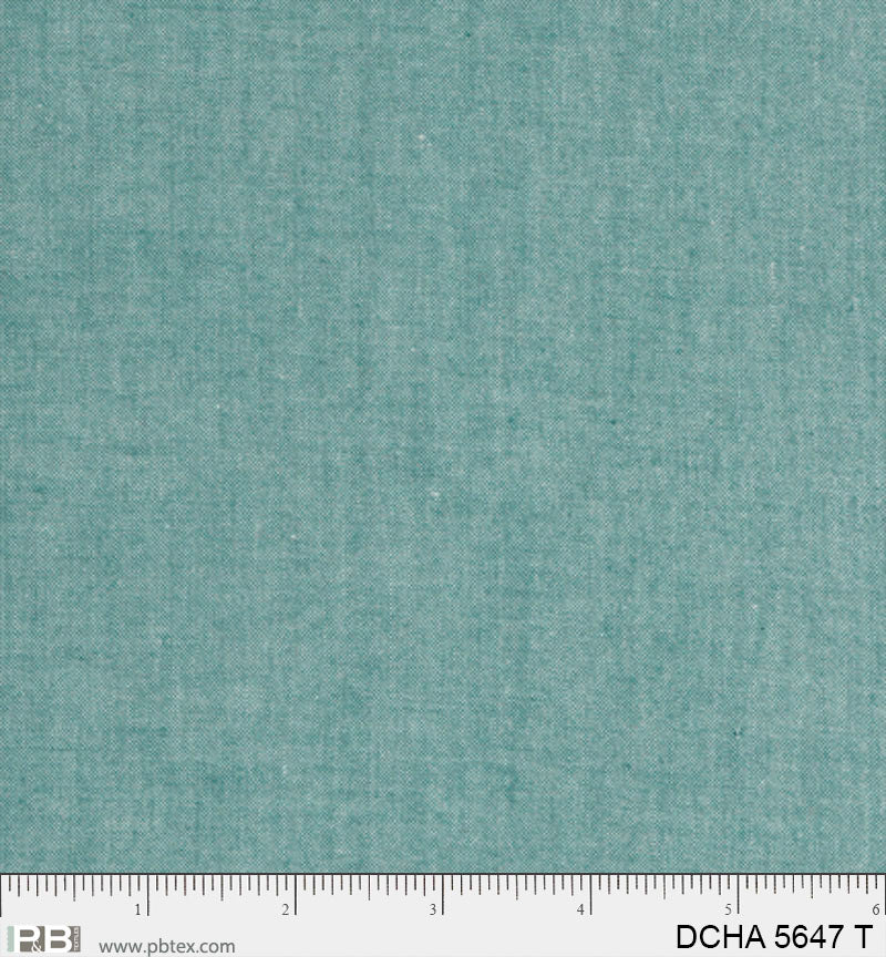 TEAL Dreamweaver Chambray by P&B Textiles