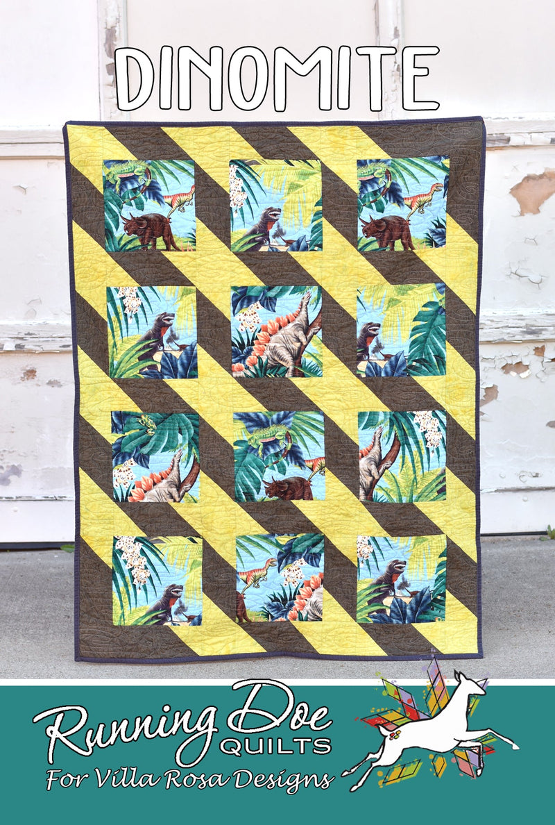 Dinomite Quilt Pattern by Running Doe Quilts for Villa Rosa Designs