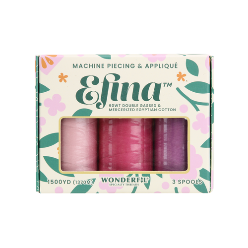 BLUSH Efina Wonderfil 60wt Egyptian cotton thread for machine piecing and appliqué