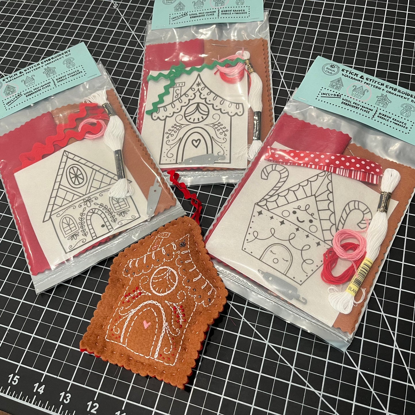 DIY Felt Gingerbread  Kit by XO Stitches Stitch Club