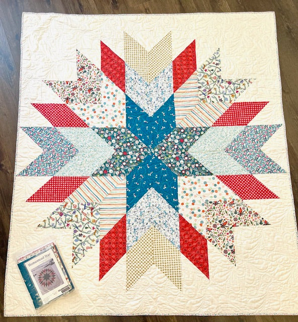 Homestead Star Quilt from Plains and Pine throw size holiday Kit - top fabrics only