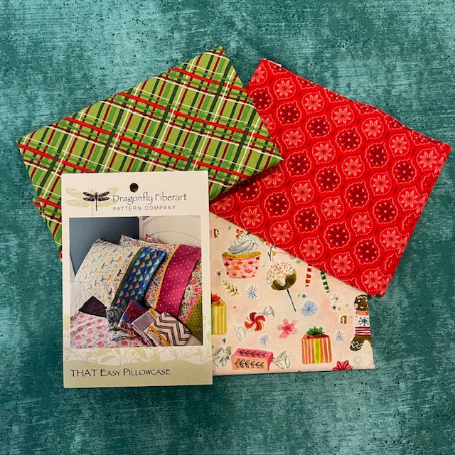 Holiday pillowcase kit, fabric and pattern included