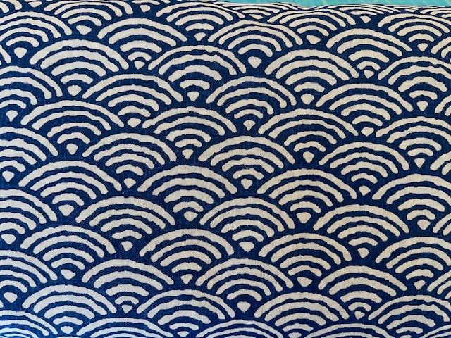 INDIGO Cotton Sheeting Large Print Seigaiha Waves from KOKKA