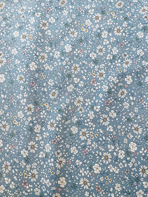 LIGHT BLUE floral cotton poplin from Kokka