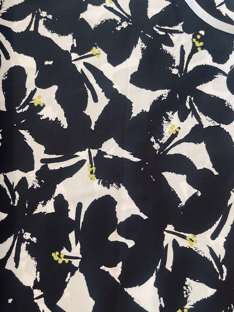 BLACK AND WHITE large floral cotton lawn from KOKKA