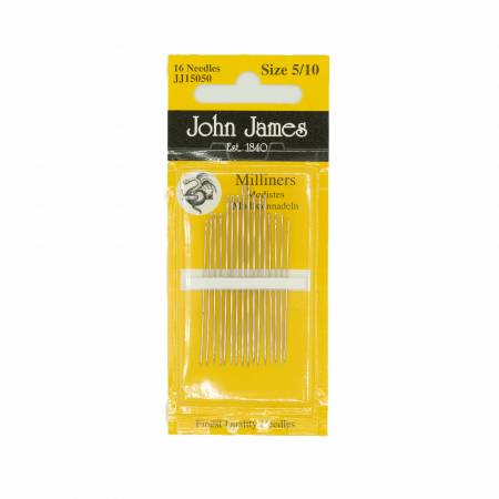 John James Milliners/Straw Needles assorted sizes 5/10 16 count