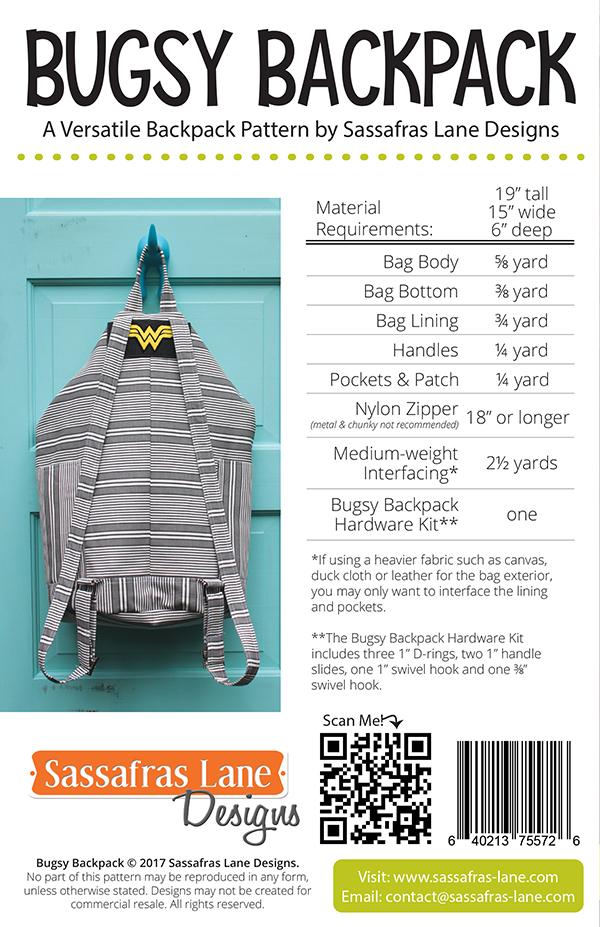 Bugsy Backpack Pattern from Sassafras Lane Designs