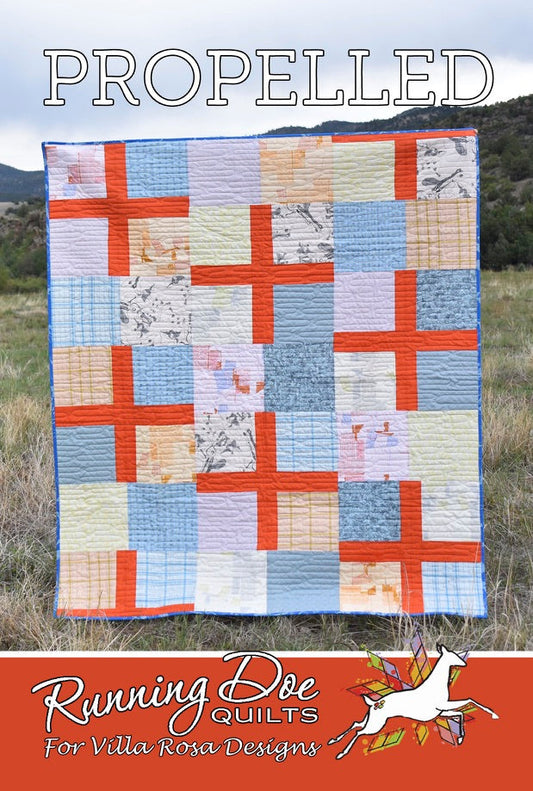 Propelled Quilt Pattern by Running Doe Quilts for Villa Rosa Designs