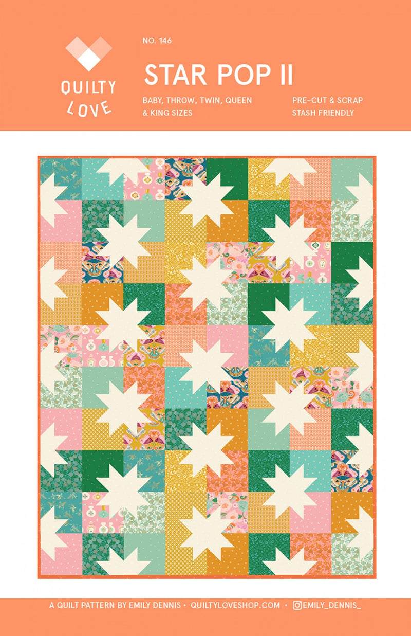 Star Pop II Quilt Pattern by Emily Dennis of Quilty Love