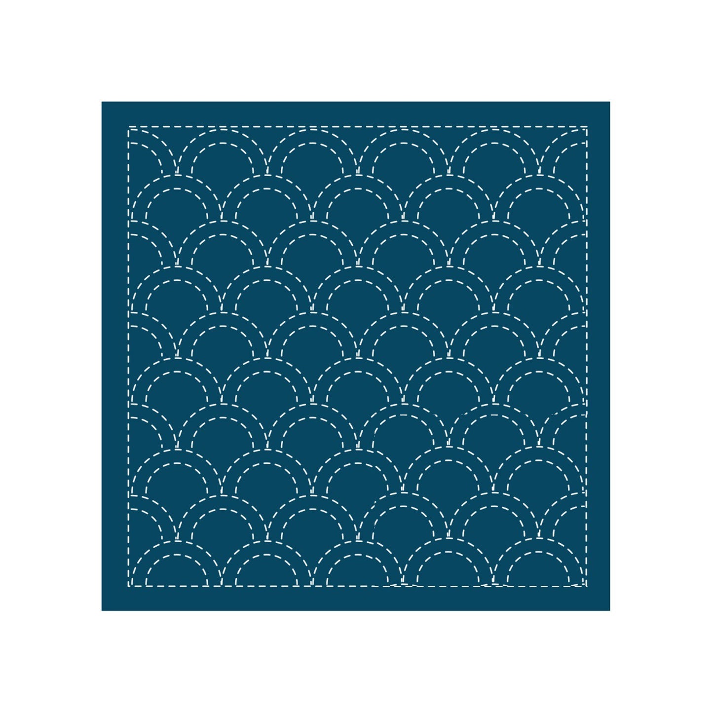 Sashiko Sampler Traditional Design Seikaiha Navy