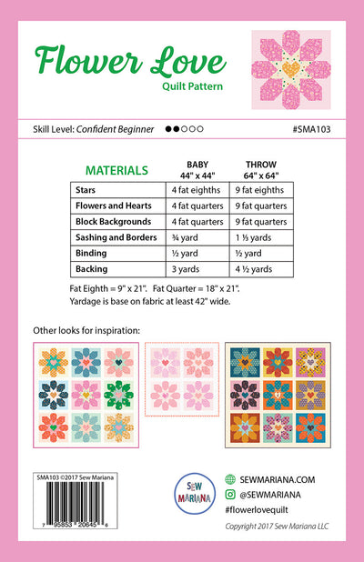 Flower Love Quilt Pattern from Sew Mariana