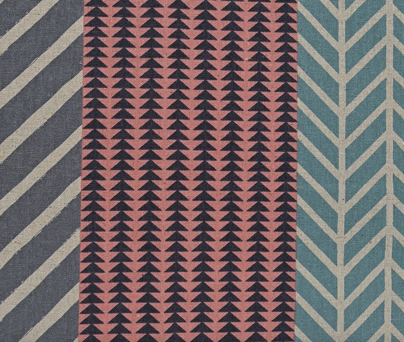 PINK, Gray, Teal - KikaKika Echino ni-co Linen Cotton Canvas, Echino from KOKKA