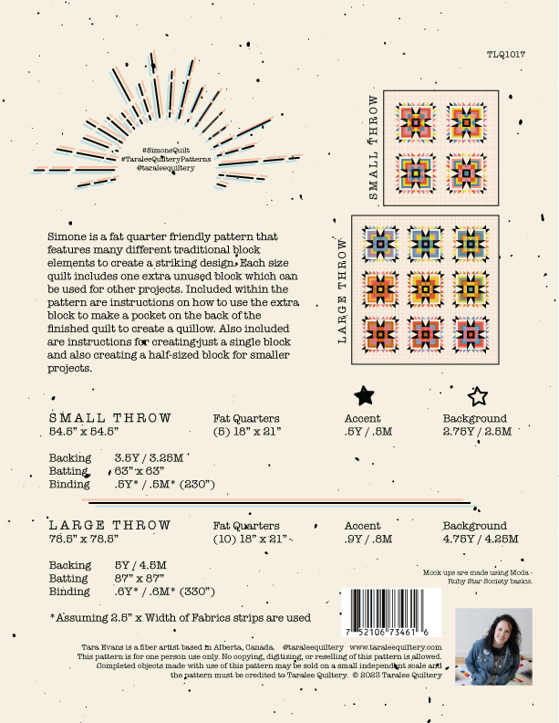 Simone Quilt Pattern by Taralee Quiltery