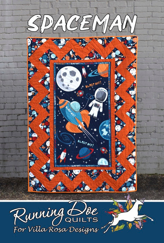 Spaceman Quilt Pattern by Running Doe Quilts for Villa Rosa Designs