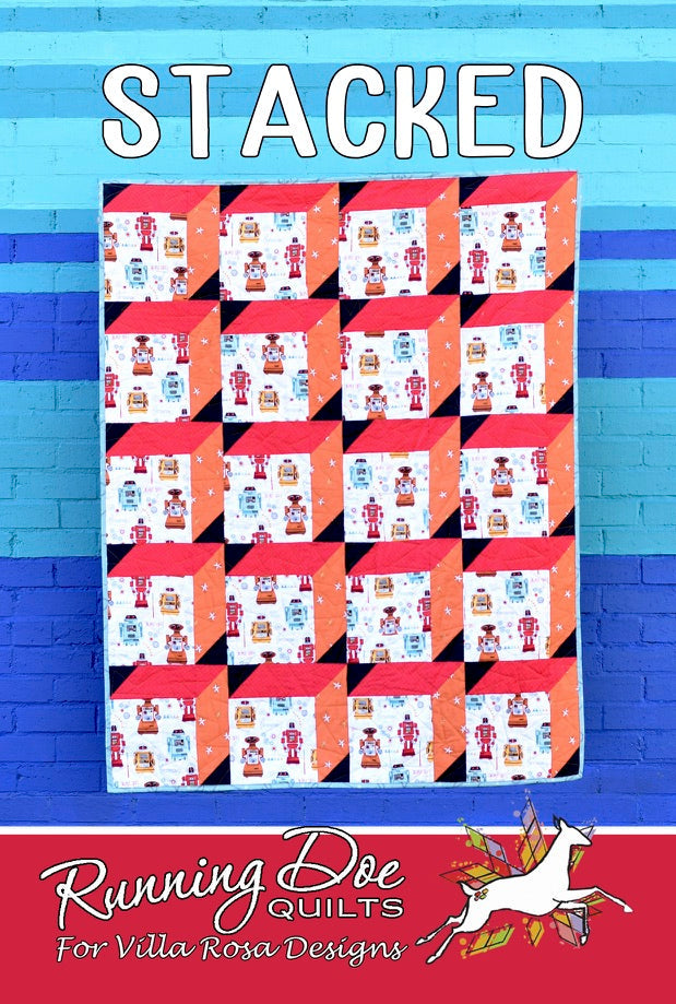 Stacked Quilt Pattern by Running Doe Quilts for Villa Rosa Designs