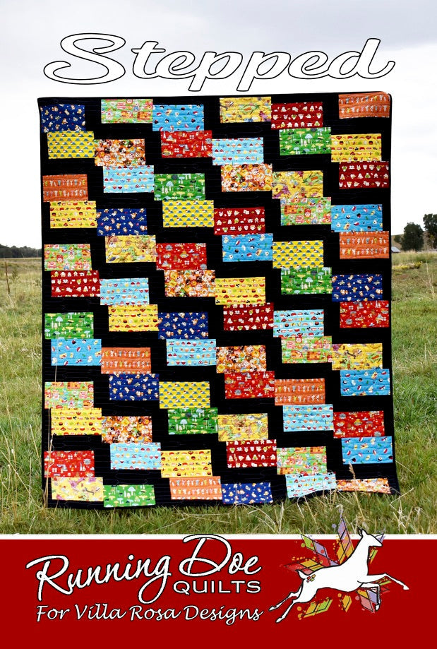 Stepped Quilt Pattern by Running Doe Quilts for Villa Rosa Designs