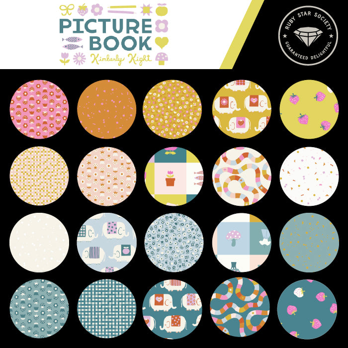 Fat Quarter Bundle of Picture Book by Kimberly Kight for Ruby Star Society