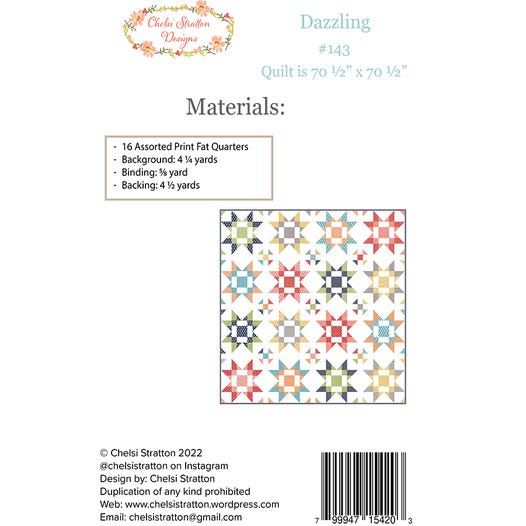 Dazzling Quilt Pattern by Chelsi Stratton Designs