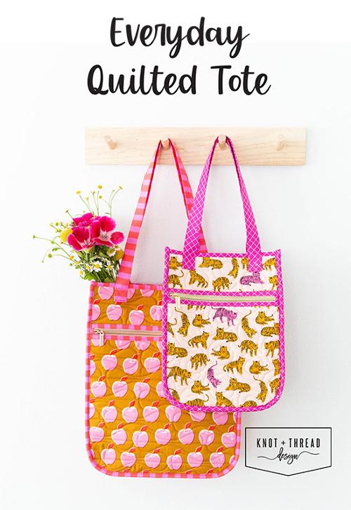 Everyday Quilted Tote Pattern by Knot + Thread Design