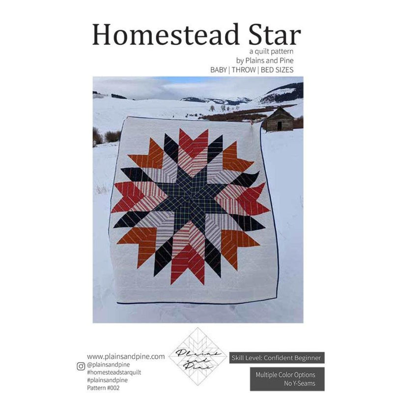 Homestead Star Quilt from Plains and Pine throw size holiday Kit - top fabrics only