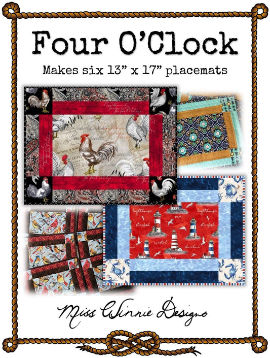 Four O'Clock Quilted Placemat Pattern