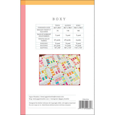 Boxy Quilt Pattern by Gigi's Thimble Quilt Patterns