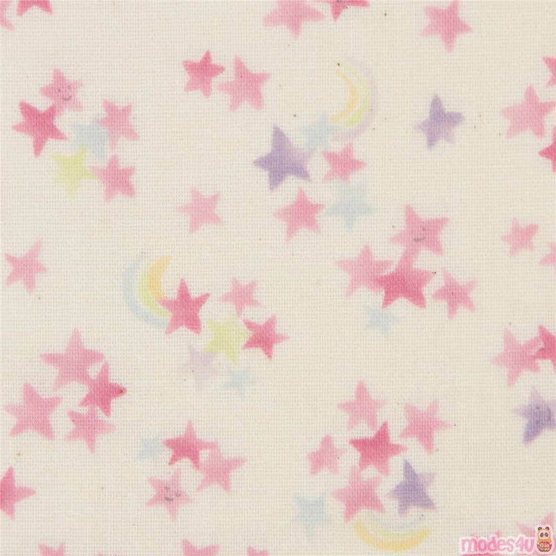 Pink and Purple Stars on Cream - Double Gauze from Kokka