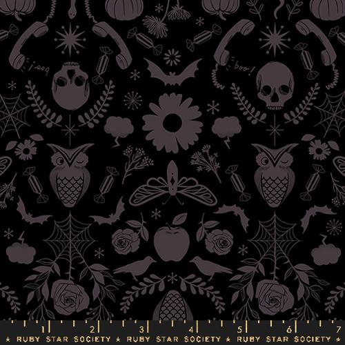 BLACK Creepy Damask from Good Spirits, A Collaborative Collection for Ruby Star Society