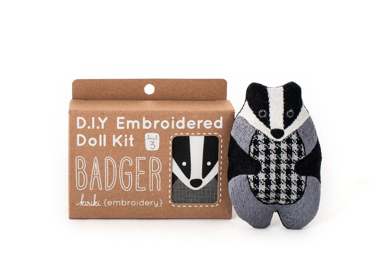 BADGER D.I.Y. Embroidered Doll Kit from Kiriki Press