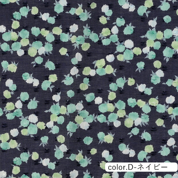 NAVY Colorful Berries Dobby Cotton from Kokka