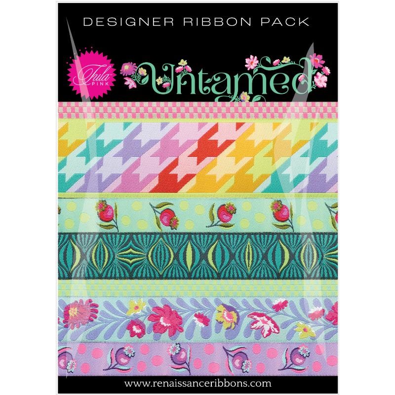 Designer Ribbon Pack of MOONBEAM Untamed by Tula Pink from Renaissance Ribbons